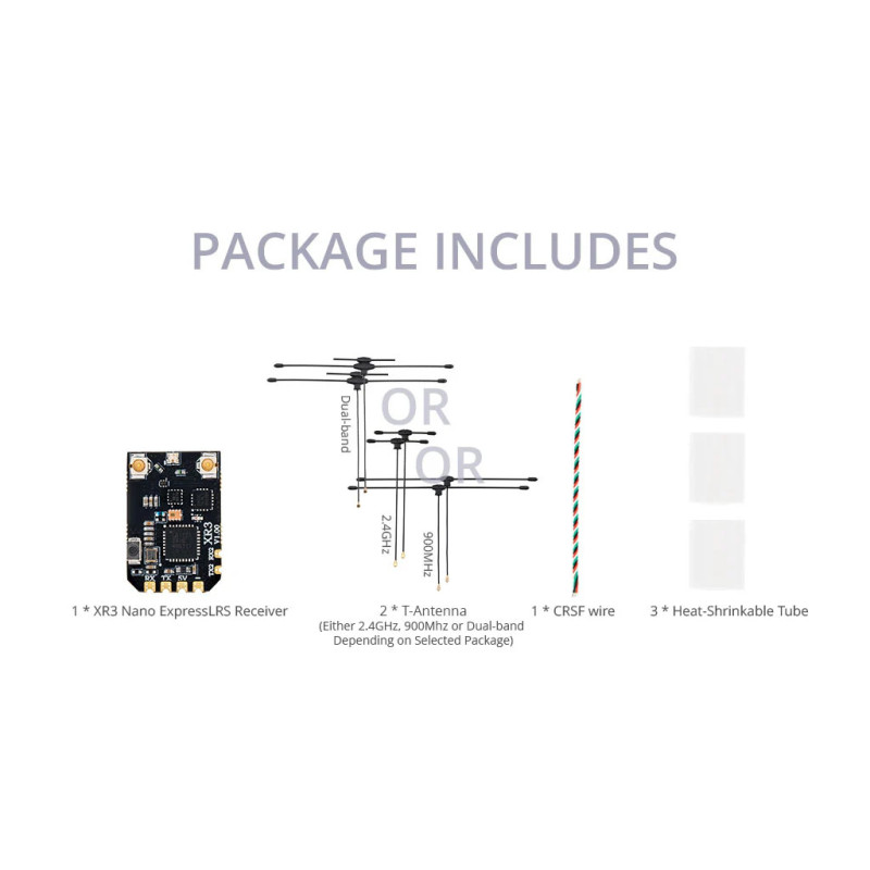 RadioMaster XR3 Nano – ELRS Receiver 2.4GHz / 900MHz / Dual-Band