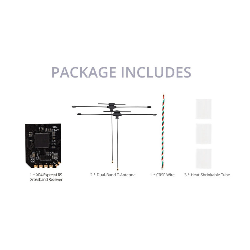 RadioMaster XR4 Gemini – ELRS Receiver Dual-Band 2.4GHz + 900MHz