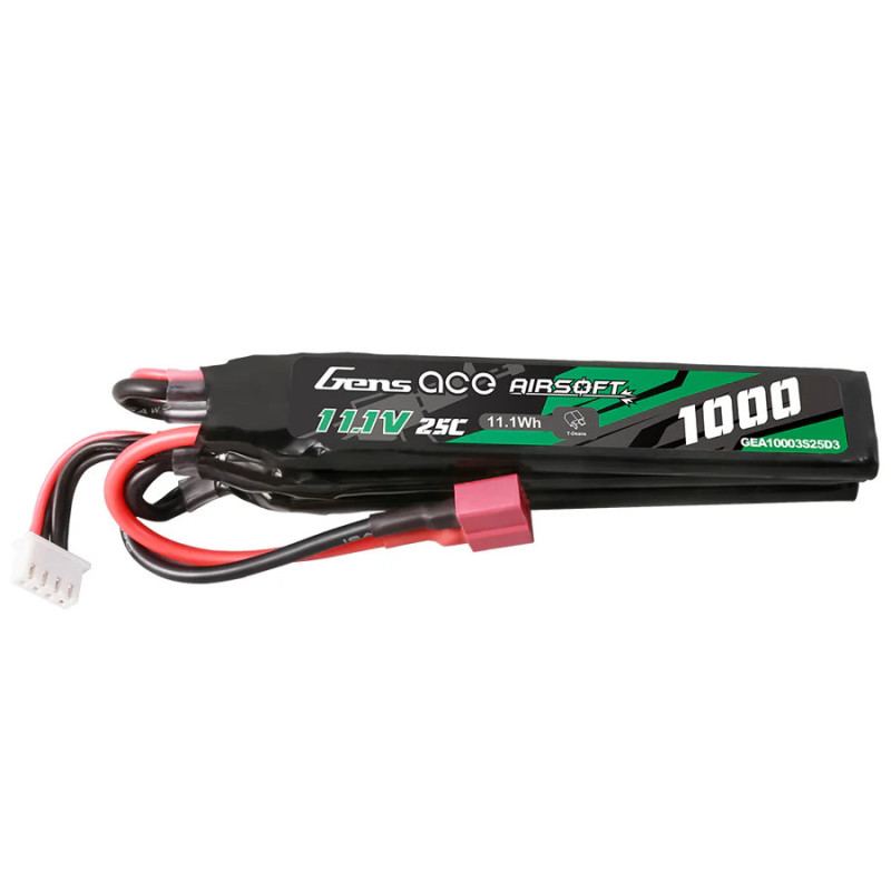 Gens ace 1000mAh 3S 11.1V LiPo ASG Nunchuck T-Plug