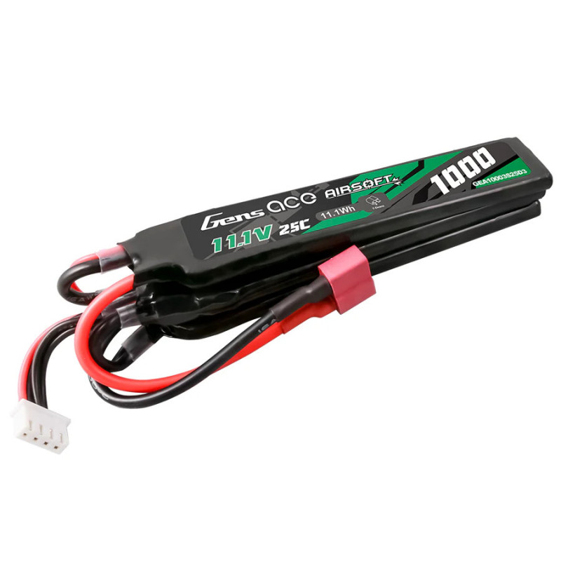 Gens ace 1000mAh 3S 11.1V LiPo ASG Nunchuck T-Plug