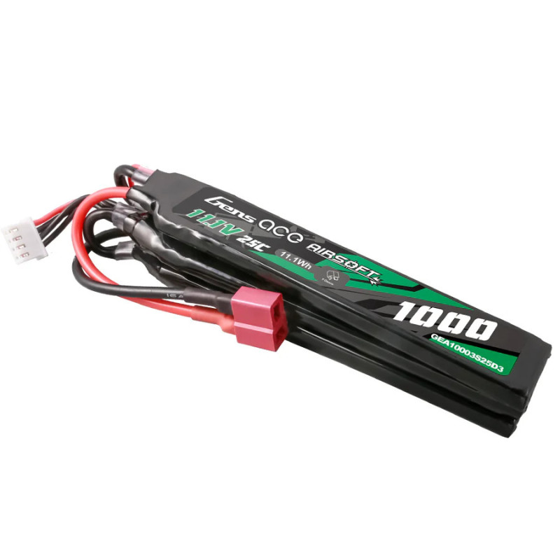 Gens ace 1000mAh 3S 11.1V LiPo ASG Nunchuck T-Plug