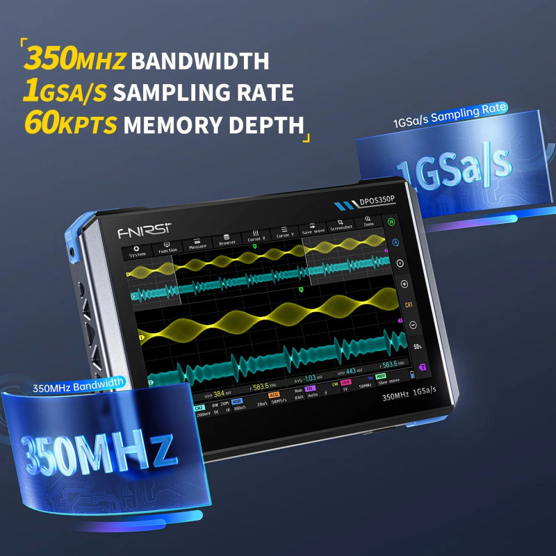 FNIRSI DPOS350P – 4-in-1 Oscilloscope 350MHz Touchscreen
