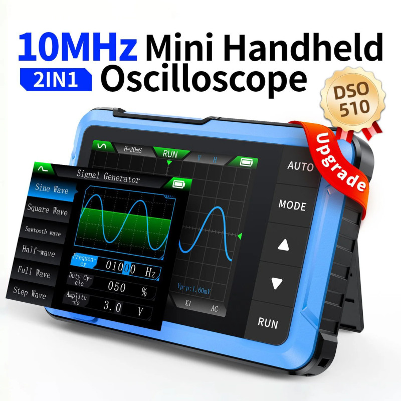 FNIRSI DSO-510 – 10MHz Mini Oscilloscope with DDS Signal Generator