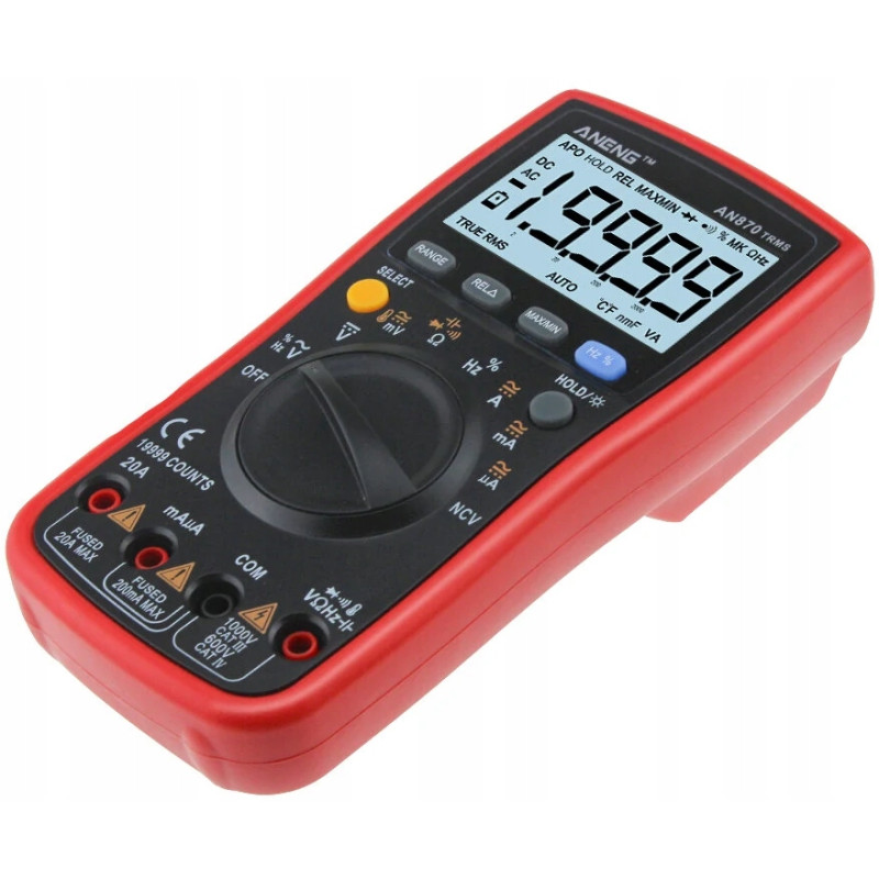 Multimetr ANENG AN870 Pro – True RMS, LCD 19999, NCV