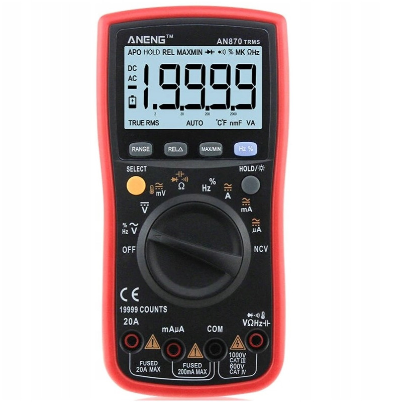 Multimetr ANENG AN870 Pro – True RMS, LCD 19999, NCV