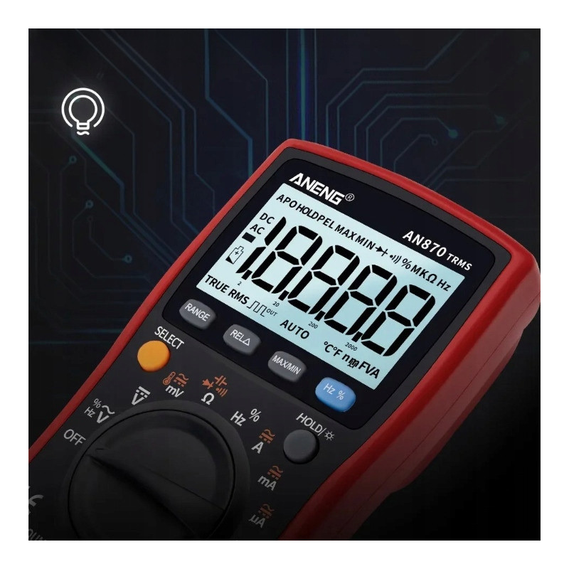Multimetr ANENG AN870 Pro – True RMS, LCD 19999, NCV