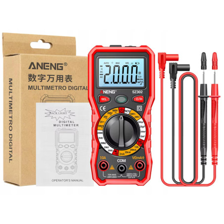 Multimetr cyfrowy ANENG SZ302 auto range NCV LCD tester DC/AC