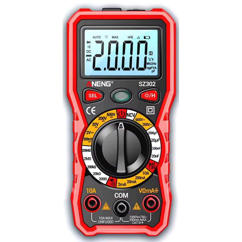 ANENG SZ302 Digital Multimeter – True RMS, NCV