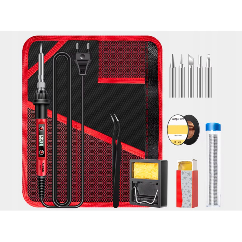ANENG SL102-12 Soldering Iron Kit – 80W LCD, EU Plug