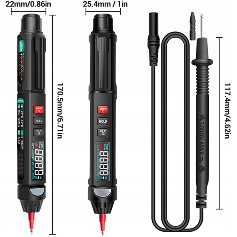 ANENG A3008 Pro Pen Multimeter – True RMS, NCV, 6000 Count