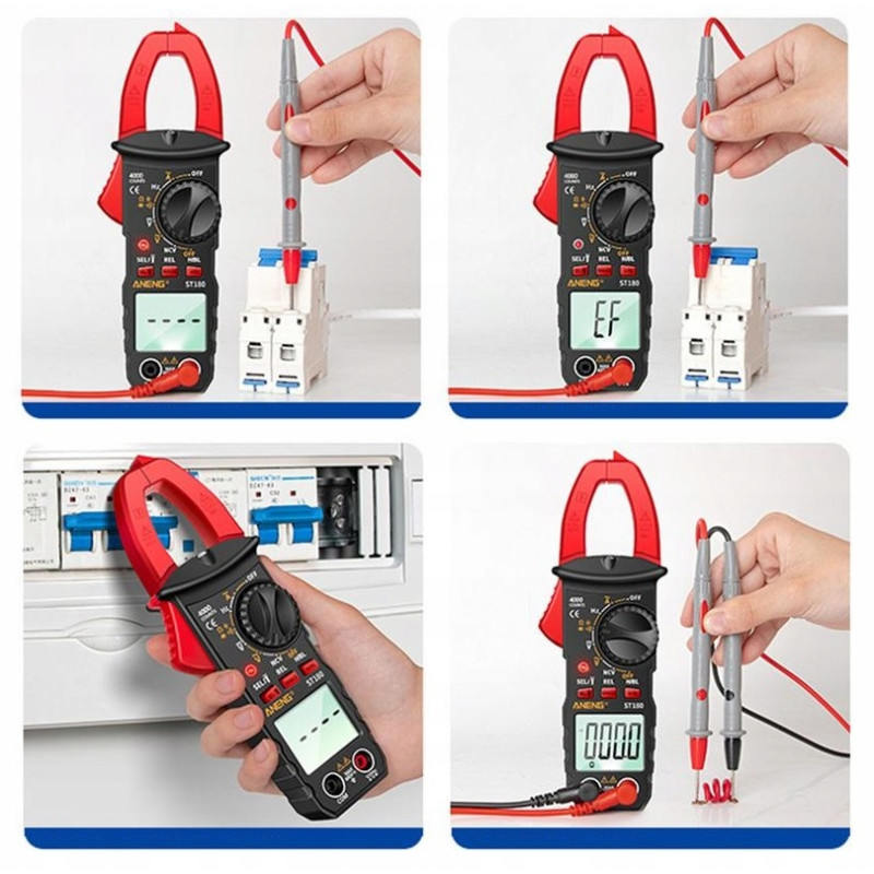 ANENG ST180 Clamp Meter – True RMS, 600V, 20A, NCV, LCD