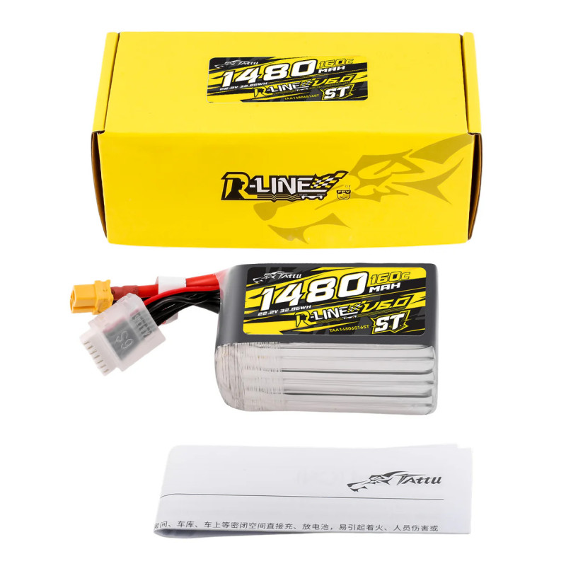 Tattu R-Line V6 1480mAh 6S 160C LiPo XT60 [ST] - Topowa Moc FPV