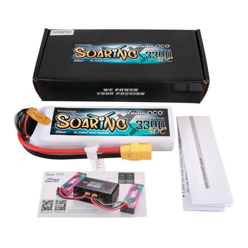 Gens ace G-Tech Soaring 3300mAh 4S 30C LiPo XT90 - drones & planes