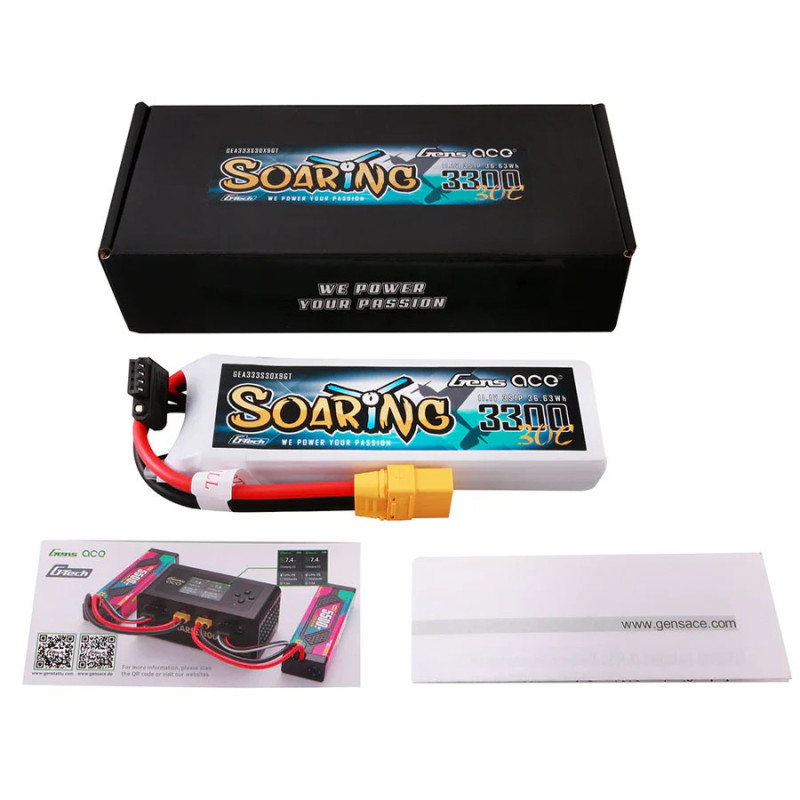 Gens ace G-Tech Soaring 3300mAh 3S 30C LiPo XT90 - drony i samoloty