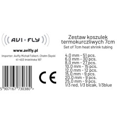 Zestaw Rurek Termokurczliwych AVIFLY 162 szt. – 7 cm, 8 Rozmiarów, 3 K