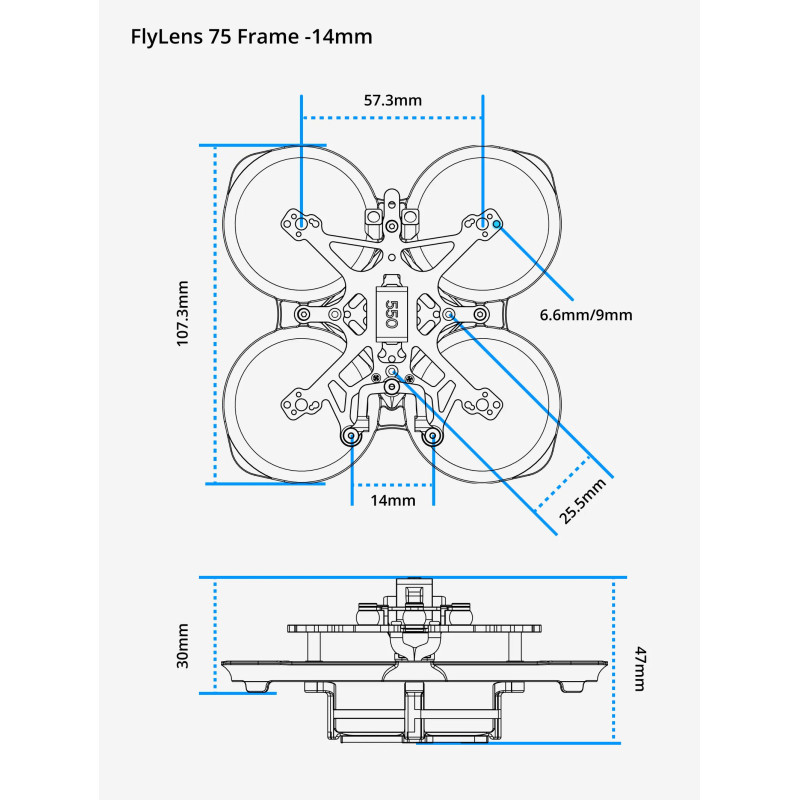 Flylens 75 V1.3 – rama 75 mm pod DJI O4 Pro