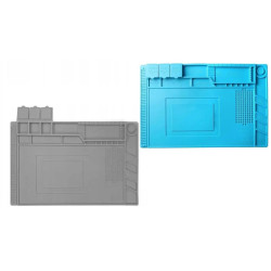 Electronics work mat with compartments