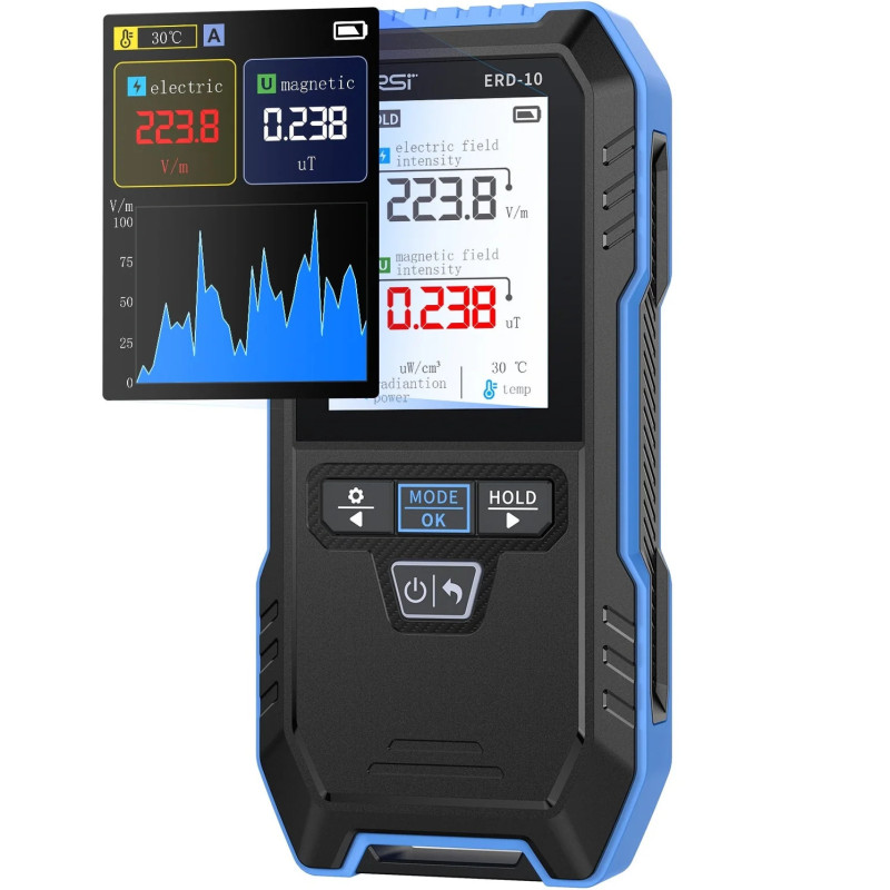 Fnirsi ERD‑10 – detektor promieniowania EMF z ekranem LCD Fnirsi ERD‑10 – detektor promieniowania EMF z ekranem LCD
