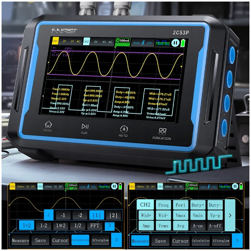 FNIRSI 2C53P – 3‑in‑1 50 MHz Oscilloscope