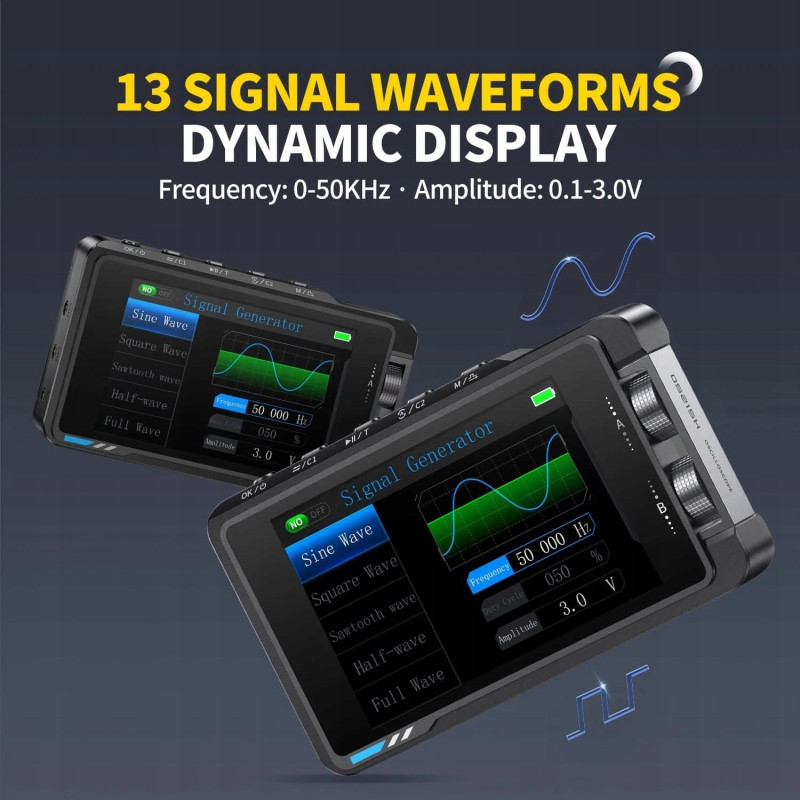 FNIRSI DS215H – oscyloskop 2‑kanałowy 100 MHz z DDS
