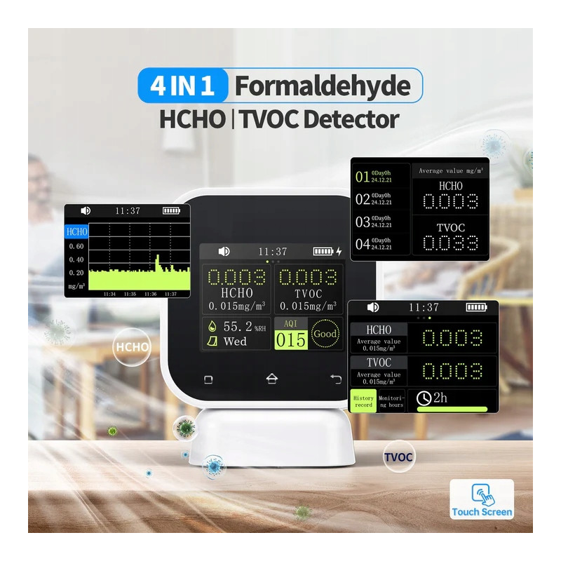 Formaldehyde (HCHO) and TVOC detector
