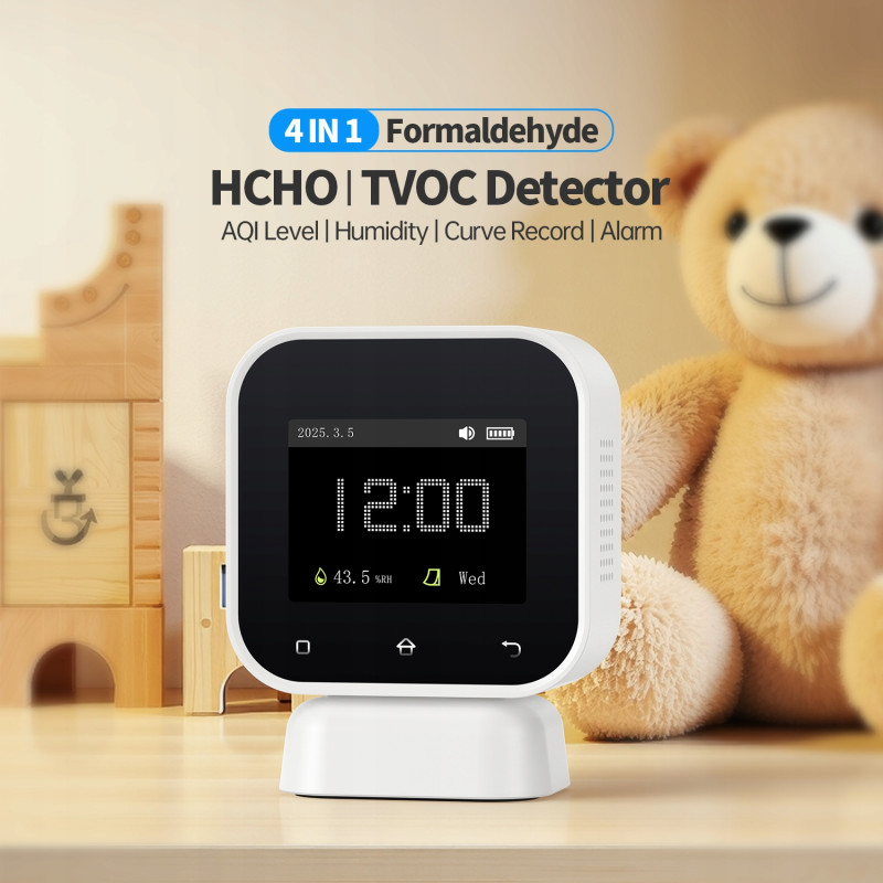 FNIRSI SFD‑02 – monitor jakości powietrza 4w1, detektor HCHO