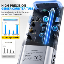 FNIRSI GC-03 Licznik Geigera Detektor Promieniowania Jądrowego X Gamma Beta
