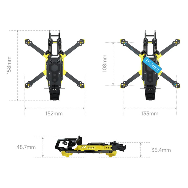 SpeedyBee Master 3X – modularna rama FPV 3–3.6" z 3 wariantami głowicy