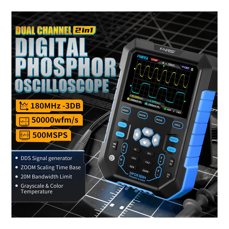 Oscyloskop FNIRSI DPOX180H 180MHz 500MSa/s | Avifly