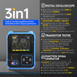 Fnirsi DSO‑TC3 – oscyloskop 500 kHz + generator + tester komponentów (