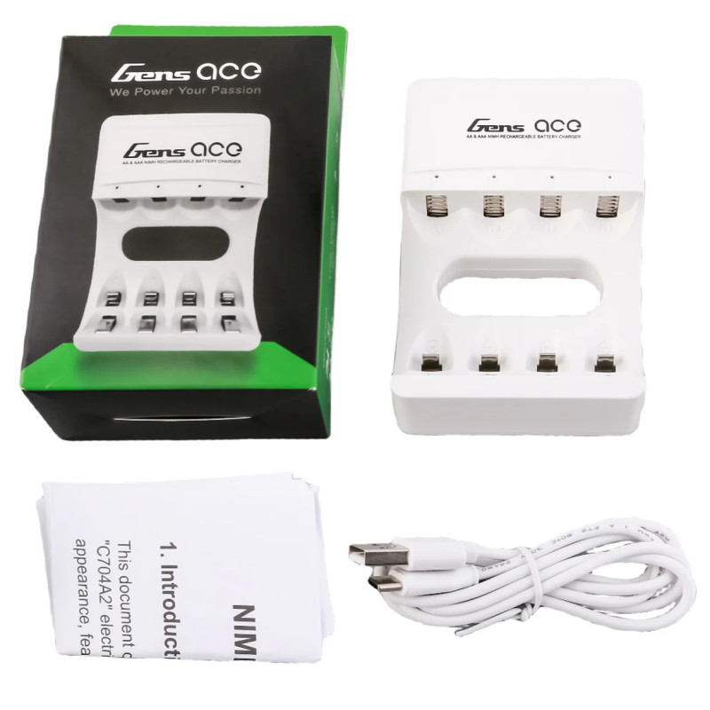 Gens ace AA & AAA Ni-MH Charger - Universal Battery Charger