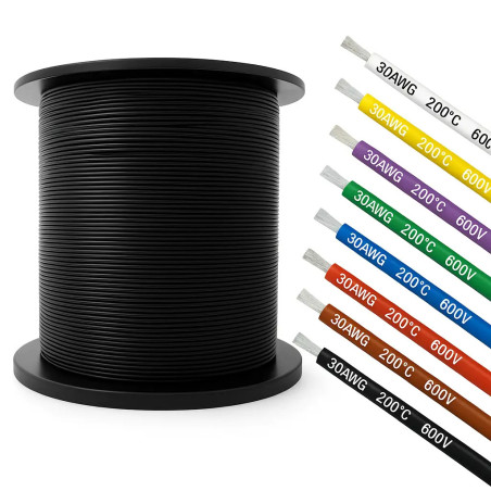 Kolorowy kabel silikonowy 30AWG – 8 kolorów do wyboru – dla majsterkowiczów i techników elektroniki