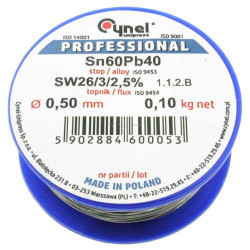 Cyna Cynel 0,5mm 100g z Topnikem Rolka Sn60Pb40
