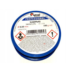 Cyna Cynel 0,5mm 100g z Topnikem Rolka Sn60Pb40