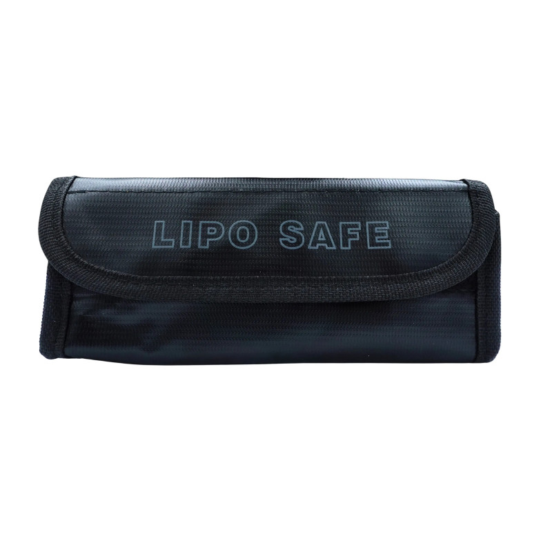 Black Lipo Safe Bag 195×75×75 mm – safe storage for LiPo batteries