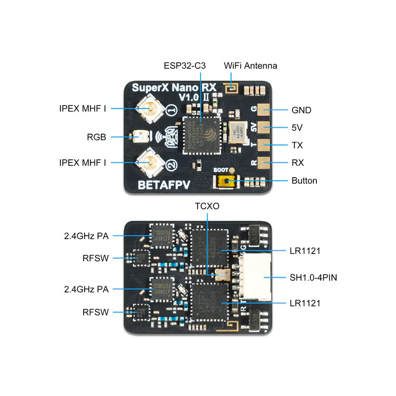 SuperX ELRS Gemini Xross – odbiornik Nano/Mono do dronów FPV