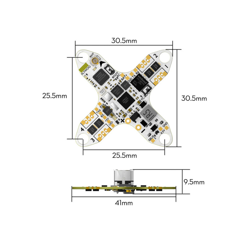 Flywoo GOKU F405 HD 1S 5A ELRS AIO – 1S HD flight controller