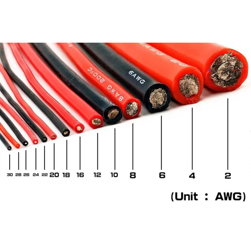 Przewód silikonowy Amass 24AWG – 1m, 8 kolorów