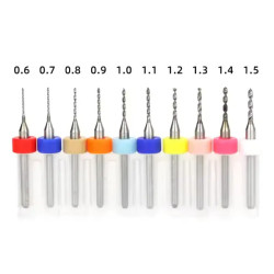 Set of 10× Mini PCB Drill Bits 0.6–1.5 mm – Electronics & DIY