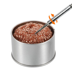 Soldering Iron Tip Cleaner – Copper Wire Sponge, Metal Holder