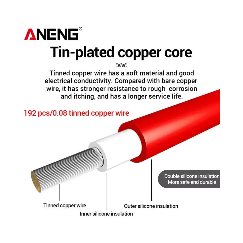 ANENG PT2020 Test Leads – 110 cm, 1000V 20A