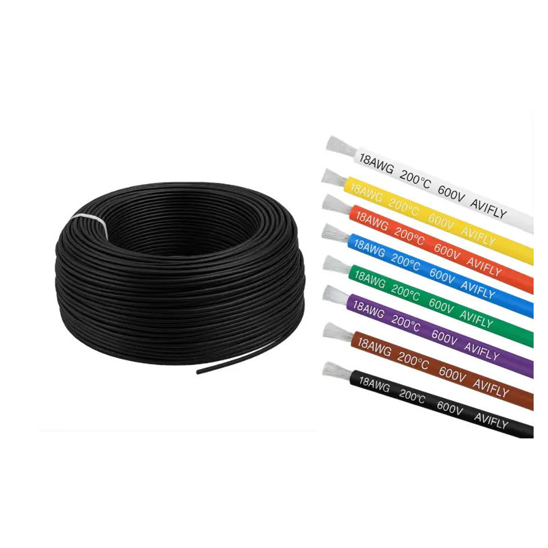 Przewód silikonowy Amass 18AWG 0,82mm² – zestaw 8 kolorów, elastyczny