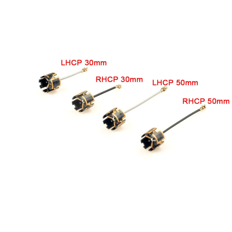 Happymodel Crown LDS 5.8GHz Antenna – RHCP / LHCP, 30/50mm, IPEX
