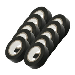 Taśma izolacyjna czarna 19 mm × 20 m – 10 sztuk