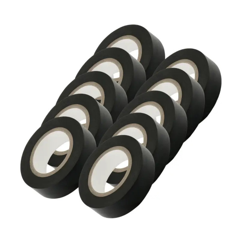 Taśma izolacyjna czarna 19 mm × 20 m – 10 sztuk Taśma izolacyjna czarna 19 mm × 20 m – 10 sztuk