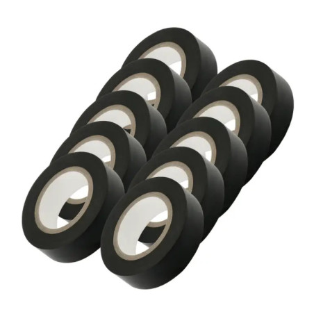 Taśma izolacyjna czarna 19 mm × 20 m – 10 sztuk
