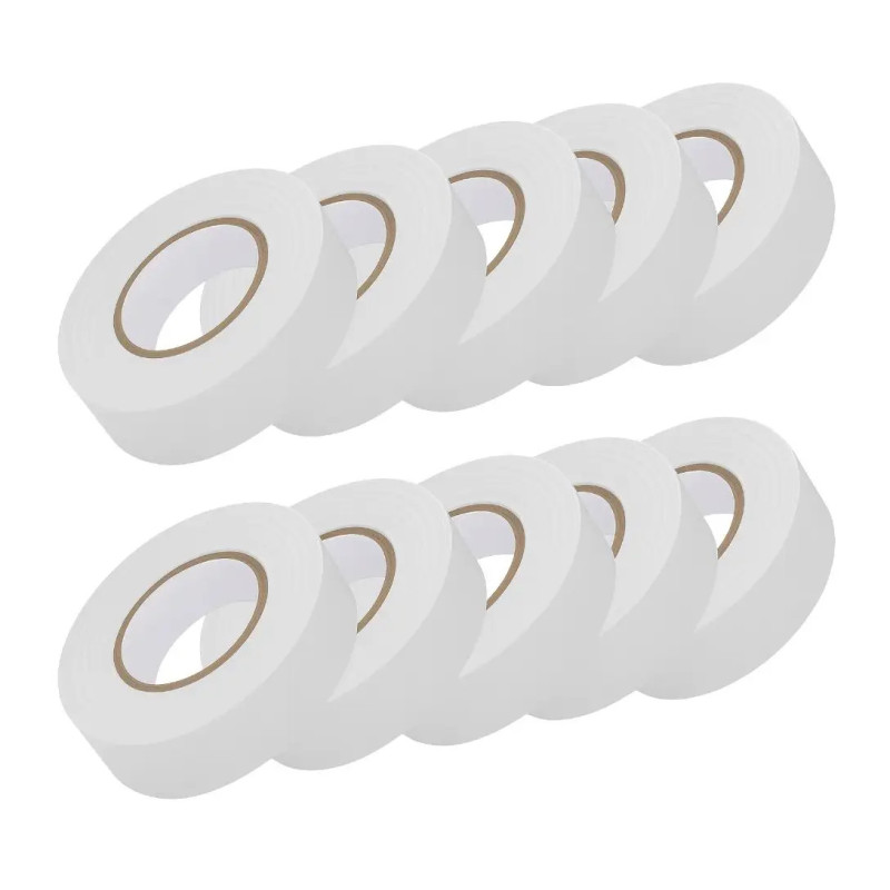 Taśma izolacyjna biała 19 mm × 20 m – 10 sztuk