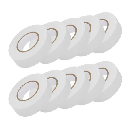 Taśma izolacyjna biała 19 mm × 20 m – 10 sztuk