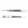 Close-up of reinforced scalpel handle grip stainless steel