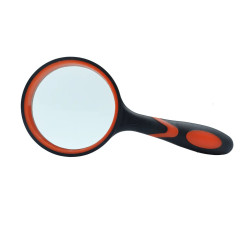 Magnifying Glass 75 mm x4 – handheld rubber handle magnifier